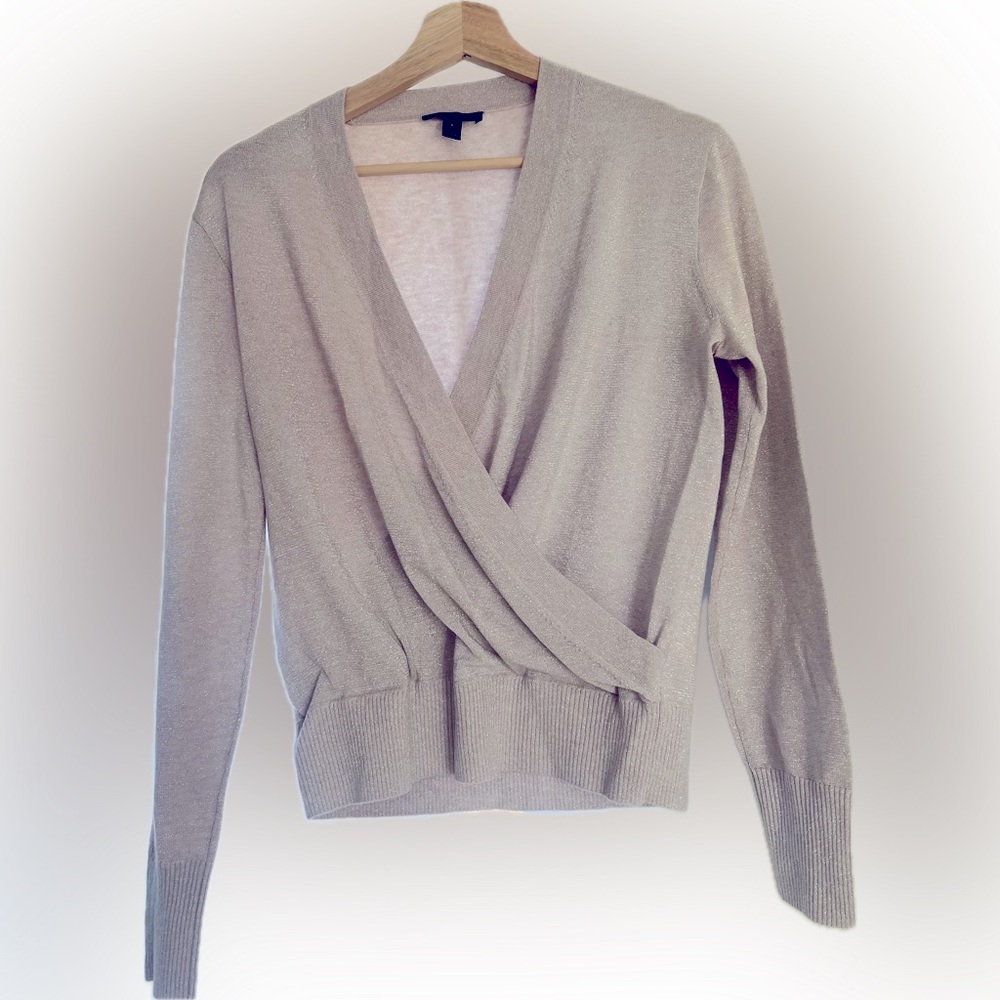 J Crew Purple Gray Metallic Knit Top NWOT